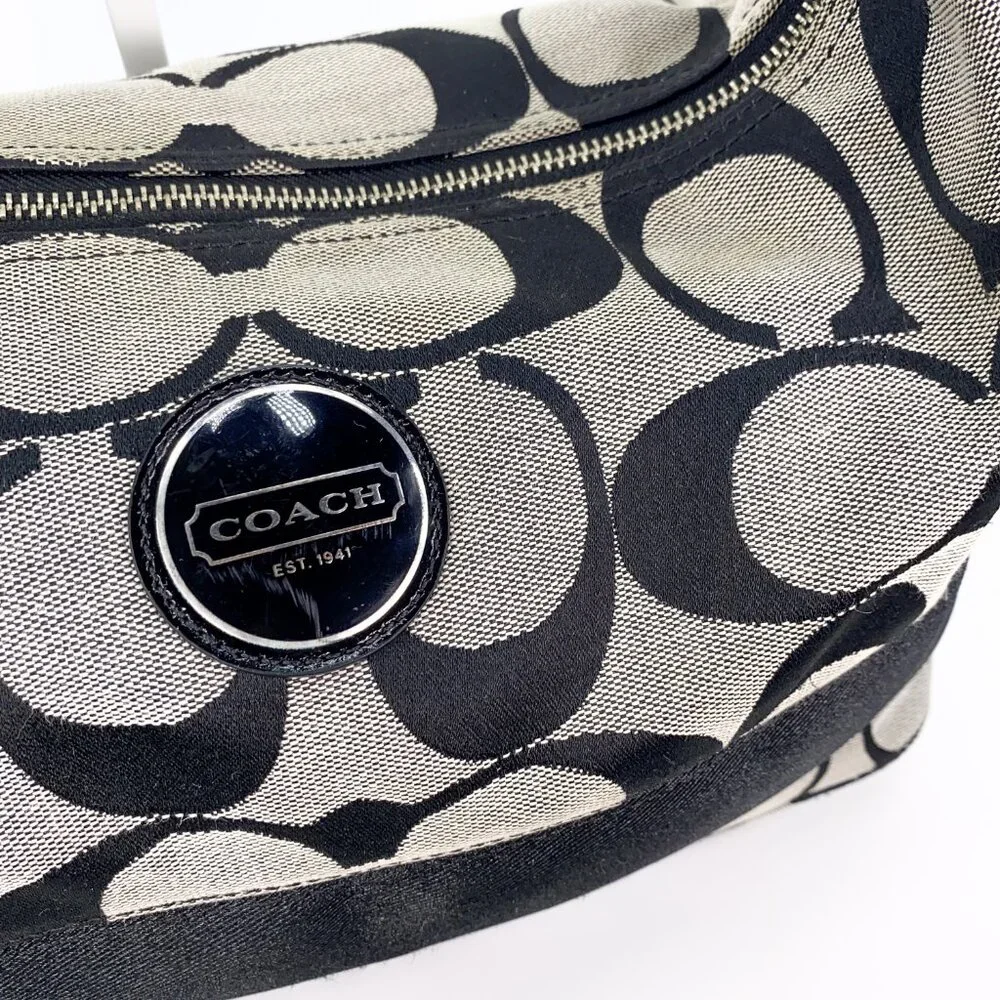 COACH Hobo Signature Stripe Canvas Shoulder bag - E1094-F15197 - Picture 11 of 15